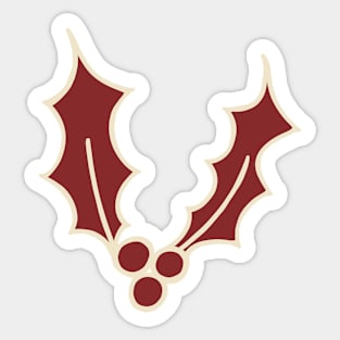 Simply Christmas Collection - Holly - Classic Xmas Colours Sticker